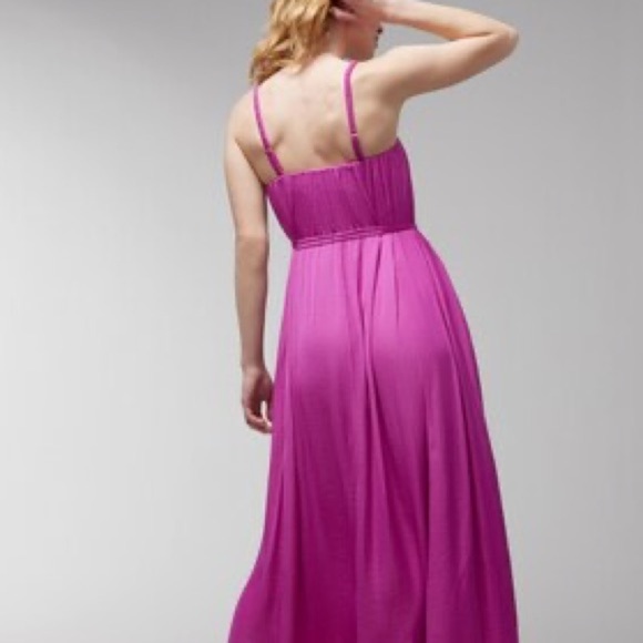 J Crew Magenta Pink Crinkle Midi Dress Dress Loose Fit Sz XS to S - Picture 7 of 16